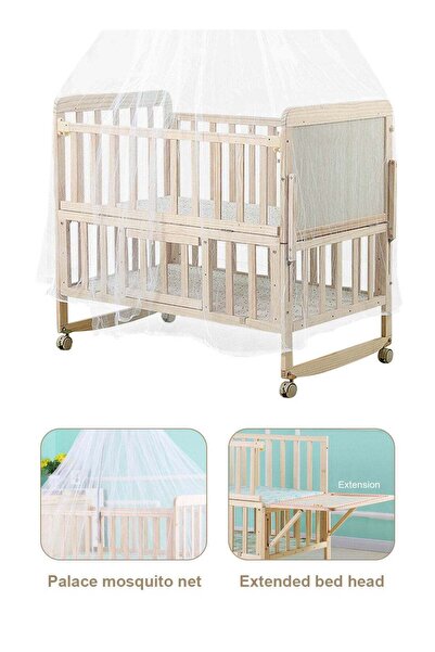 KidLe سرير هزاز متعدد الوظائف من مابيبي، سرير خشبي متين للأطفال الصغار، سرير ...