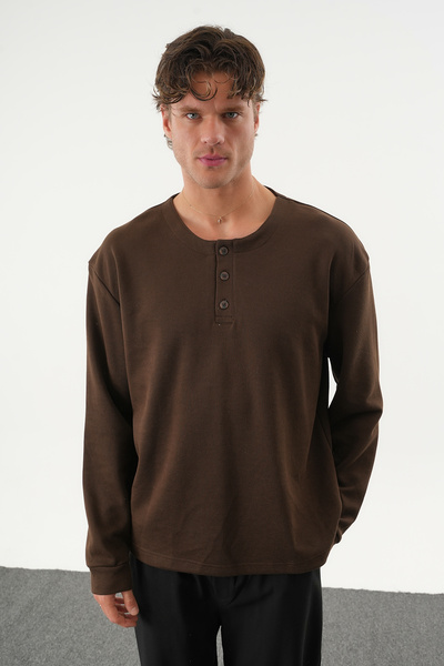 Redline Taren Oversized Men's Winter Buttoned Sweatshirt