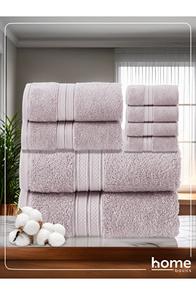 Donetella 8 Pcs Premium Towel Set – 100% Combed Cotton 600 GSM, Soft, Quick Dry & Absorbent for Bath & Gym.