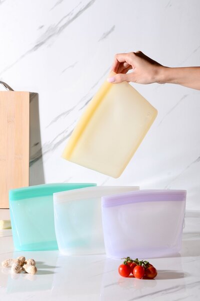Le murano Lush Air Tight Ziplock Silicone Storage Bag 1000 ml | Yellow