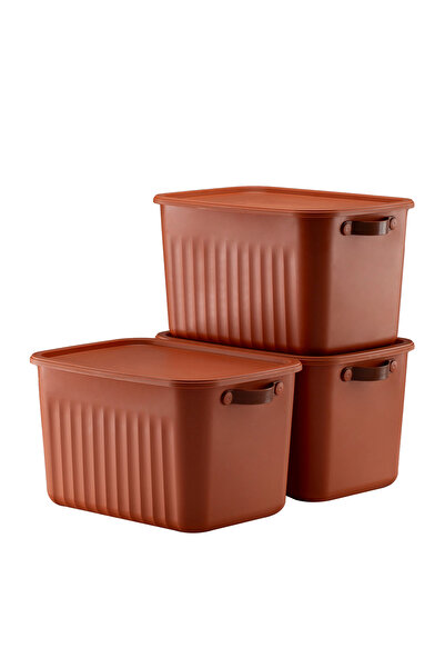 HOMİNG 3-Piece Multi-Purpose White Organizer Box with Lid 15 Lt