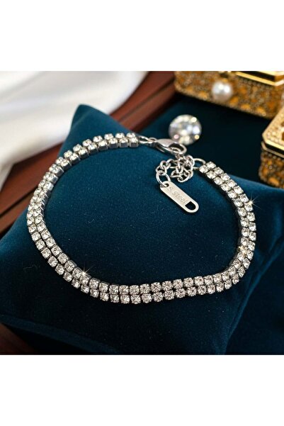 KEVSA Jewelry Brățară dublă de tenis din oțel inoxidabil - BF1173