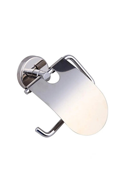 MegaVitrin Tema Vera Series Toilet Paper Holder with Lid |   Chrome Plated Ba...