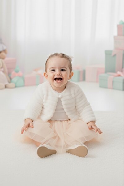 Mnk Baby&Kids Baby Girl Dress with Plush Bolero M00771 Salmon