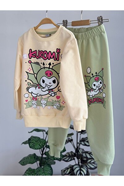 MODA AÇELYA Girl's Printed Tracksuit Set