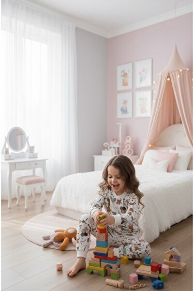 BOBBY JR KİDSWEAR HEART PRINTED PAJAMAS SET