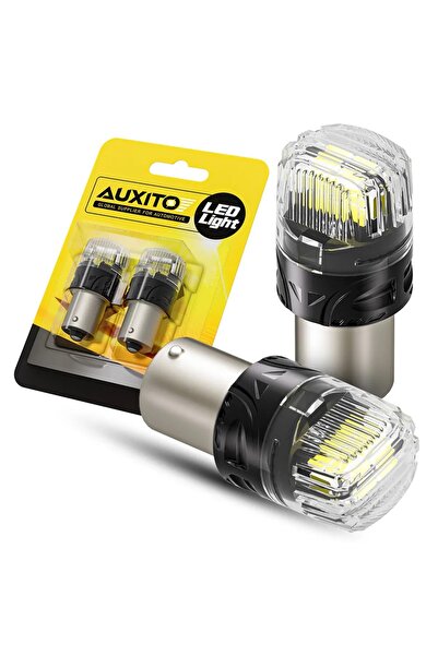 AUXITO Set de 2 becuri LED Canbus P21W 1156/BA15S - Canbus, fără erori, marșarier, semnalizare, frână,