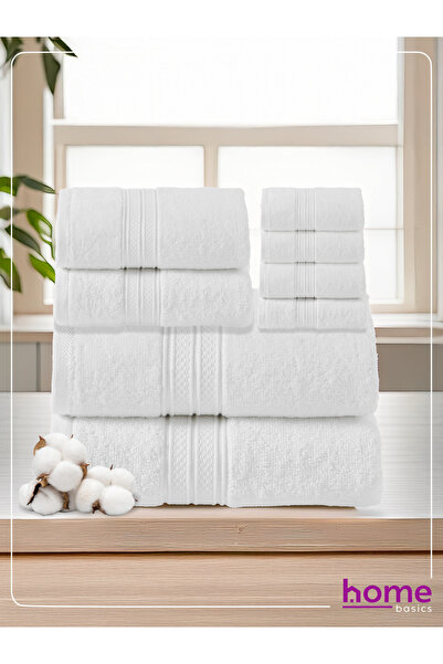 Donetella 8 Pcs Premium Towel Set – 100% Combed Cotton 600 GSM, Soft, Quick Dry & Absorbent for Bath & Gym.