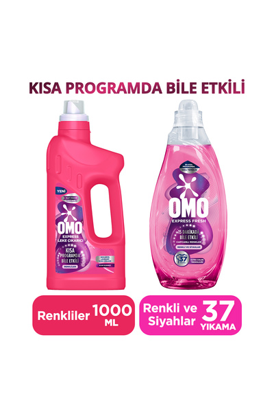 Omo Express Leke Çıkarıcı Renkliler 1000 ml x1 + Express Fresh Capcanlı Renkl...