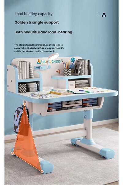 POWER Children's height-adjustable study desk and chair with storage drawers