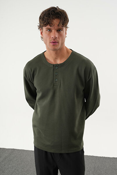 Redline Taren Oversized Men's Winter Buttoned Sweatshirt