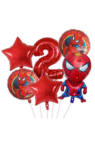 Parti Station Örümcek Adam 2 Yaş Balon Set Balon Folyo Set Konsept Doğum Günü...