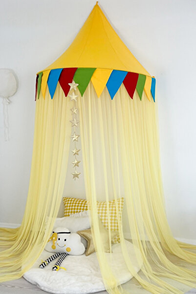 PAMUKA Sarı-Sarı Bayraklı 120 Cm Duvar Tentesi