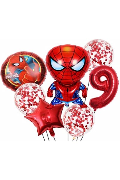 Parti Station Spider-Man Concept 9 Year Old Balloon Set Birthday Set Age Balloon Set