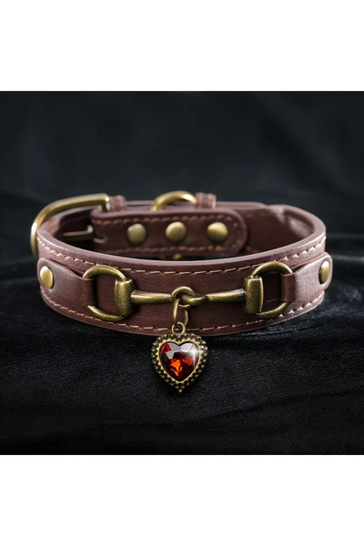 PawDeLuxe Ayarlanabilir Yuksek Kalite Suni Deri Kalpli Kopek Tasmasi