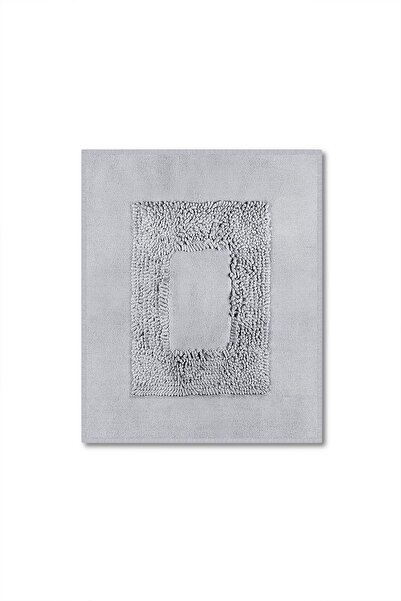 Bluenity Melo Natural Cotton 2-Piece Bath Mat & Rug Set 60X100 50X60 Gray