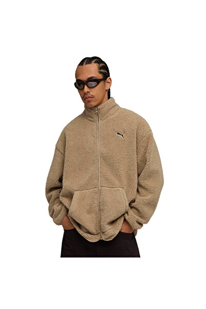 Puma Ess Elevated Sherpa Full-Zip Erkek Kahverengi Günlük Stil Sweatshirt 68825955