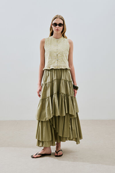 Manuka Katli Boho Vual Skirt Çağla