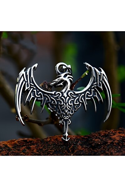 Viking Ejderha Tasarım S+ Kalite 316L Paslanmaz Kararmaz Çelik Kolye