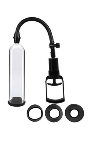 King Manual vacuum stretch pump toy, for men, black.