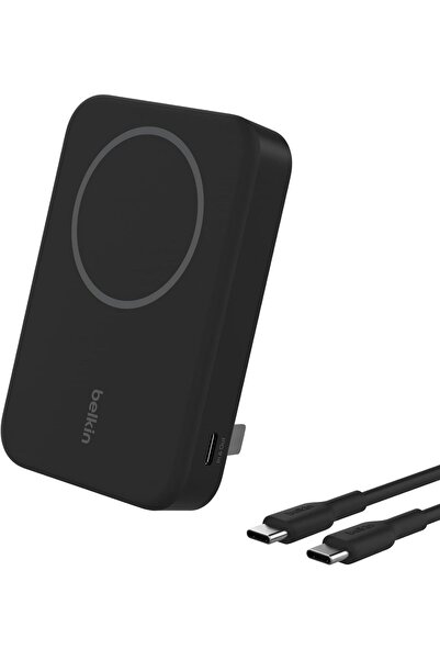 Belkin Wireless Power Bank 10000mAh with Qi2, MagSafe Compatible Built-in Pop-up Kickstand - Black