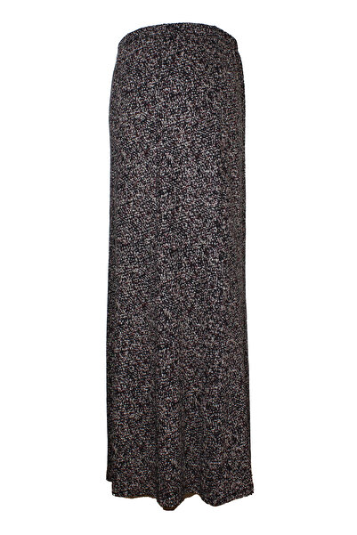 HESNA Women's Betül 8-Piece Elastic Colorful Drop Pattern Transitional Quality Black Skirt