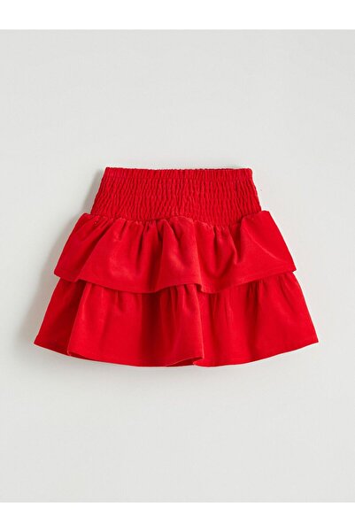 LC Waikiki Lcw Kids Layered Girls' Velvet Skirt and Pantyhose