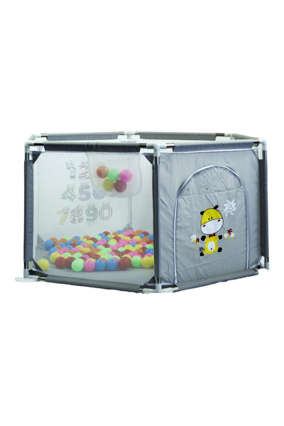 Krista Targă pentru bebeluși cu 30 de mingi, gri cu imprimeu