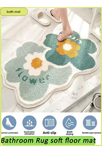 Generic Bathroom Rug Soft Foot Floor Mat Area Plush Carpet Washable Carpet Absorbent Non-Slip