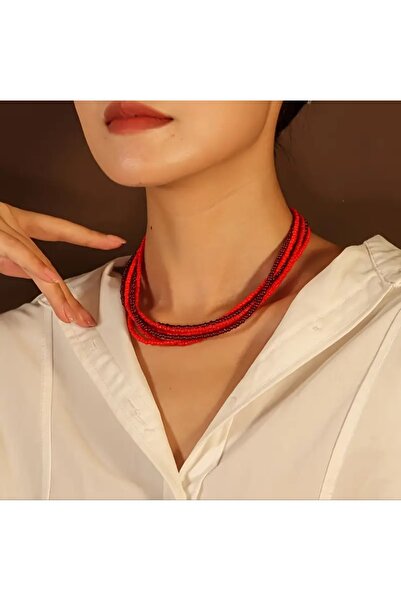 by Natalie 6-Piece Sand Bead Set Necklace, Suitable for Daily Use, Trendy Nec...