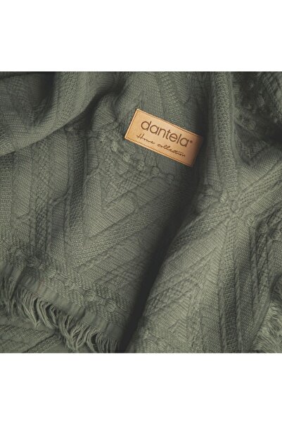 Dantela Lumia Ethnic Pattern Bedspread - Khaki