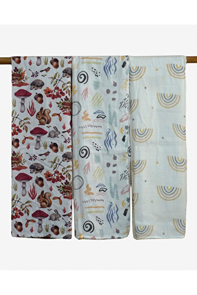 Mimiko Muslin Blanket 2 Layers 100% Organic Cotton Ultra Soft Breathable Baby & Kids Blanket 70X110 3-Pack