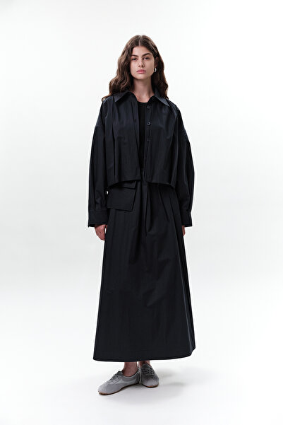 Manuka Cep Belted Skirt Dark Blue