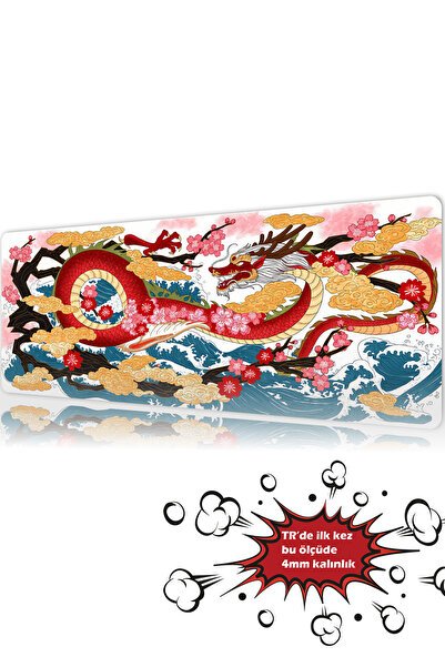 urzuva Dragon’s Spring 90x40 4MM Kalınlık Premium Gaming oyuncu mousepad, Ant...