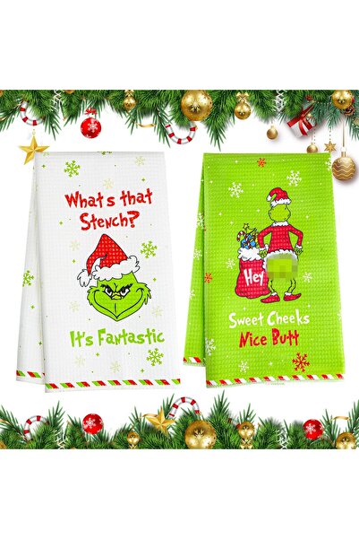 Nobrand Set of 2 Grinch Towels 60x40CM