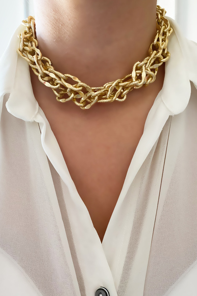 Liveyn Design Crushed Textured Spiral Necklace