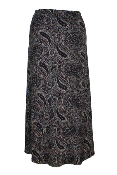 HESNA Women's Ecem Battal Size 8 Piece Elastic Transitional Quality Black Skirt