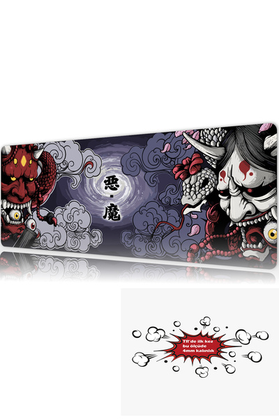urzuva Crimson vs Ivory 90x40 4MM Kalınlık Premium Gaming oyuncu mousepad, An...