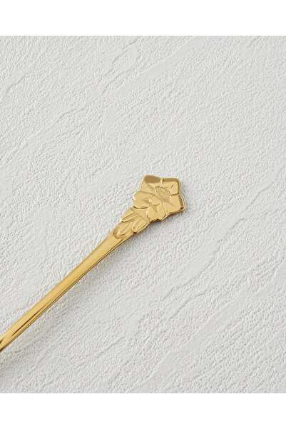 English Home Flora Stainless Steel Cocktail Forks 4 Pieces Gold