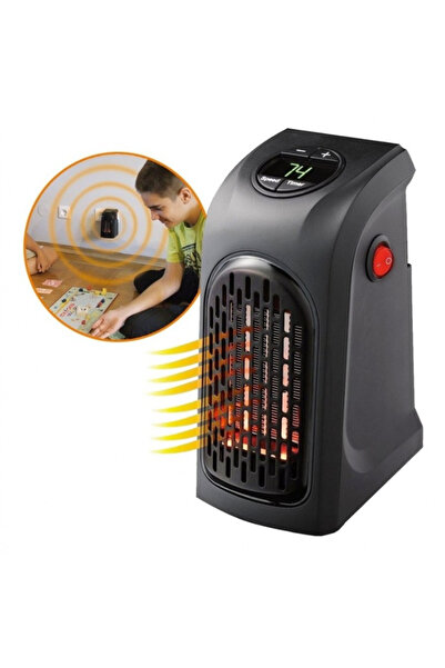 KlaussTech Portable Fan Heater, 400W, Digital Display, Thermostat, Overheat Protection