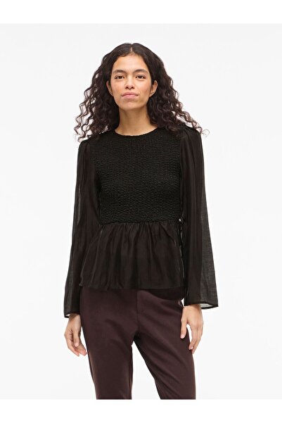 VILA Oberteil mit langen Ärmeln VIMILLE Rundhals