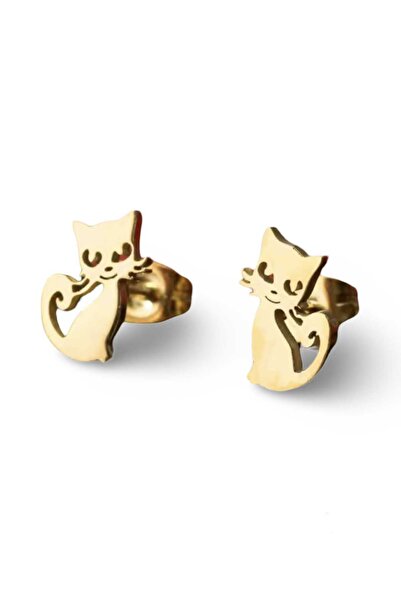 Rosental Jewelry Siamese Cat Gold Earrings