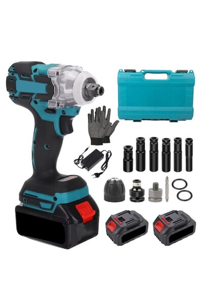 OEM Cheie de impact fără fir, 21V, 650 N·m, albastru-negru, 4000mAh, cu acces...