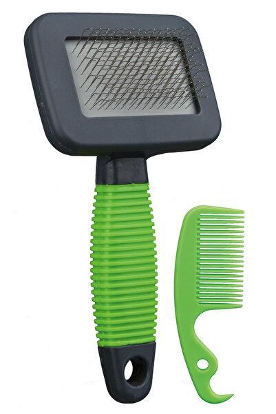 Trixie Perie moale pentru rozătoare cu pieptene de curățare, 7x13 cm, gri/ver...
