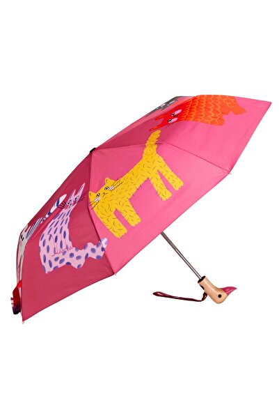 Original Duckhead Duck Kompakt Şemsiye Arty Cats Fuschia