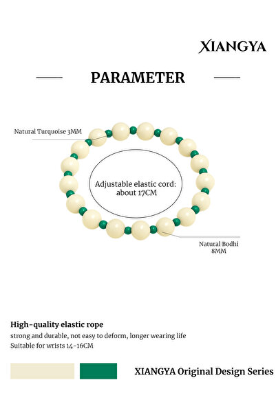XIANGYA White & Blue Beaded Bracelet Bodhi Bracelet with Turquoise | Mori Spring