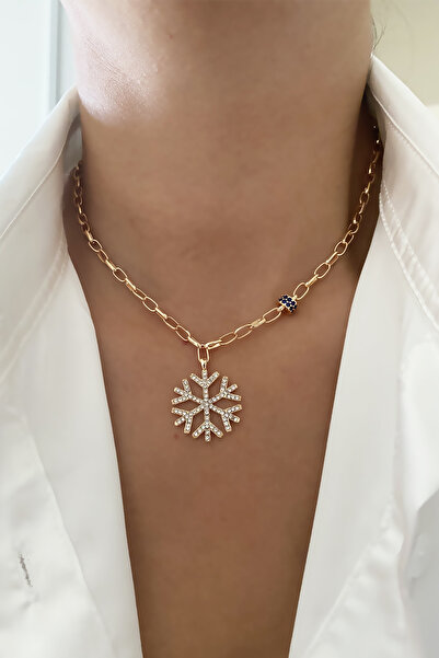 Liveyn Design Kar Tanesi Uçlu Gold Kolye