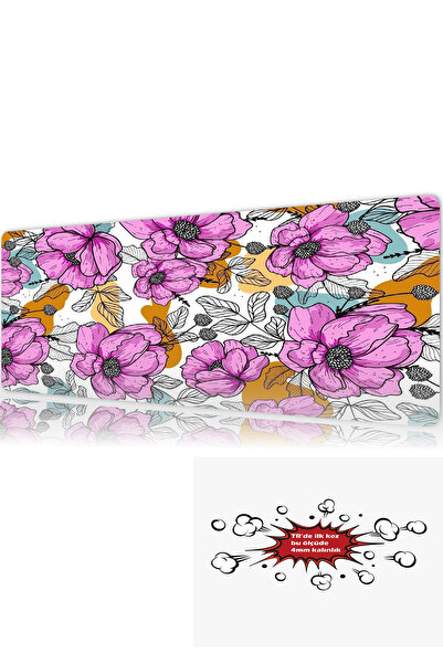 urzuva Pink Energy 90x40 4MM Kalınlık Premium Gaming oyuncu mousepad, Anti Sl...