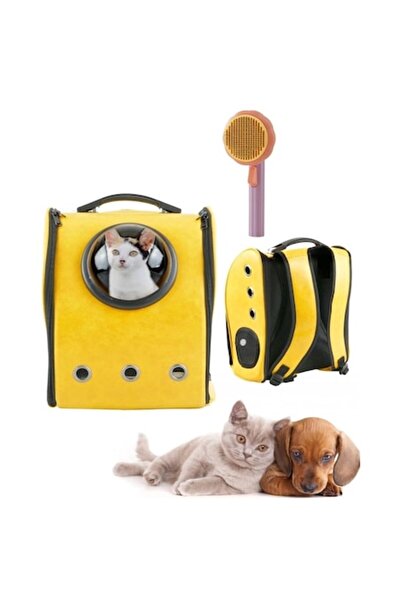 HAPPY JOKER Rucsac pentru transport animale, maxim 8 kg, piele, galben, inclu...