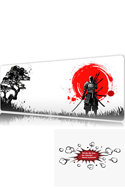 urzuva Blood Sun Ronin 90x40 4MM Kalınlık Premium Gaming oyuncu mousepad, Ant...